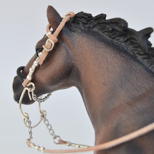 Handmade Western Bridle/Headstall with Hackamore for Schleich and other similar-sized Model Horses Pferde Chevaux Paard Caballo Cavallo image 2