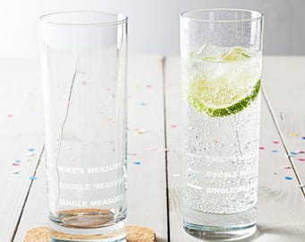 Personalised Measures Hi Ball Glass