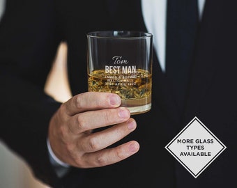 Personalised Best Man Wedding Role Bridal Party Thank You Gift For Him Brother Best Friend Whisky Tumbler Beer Tankard Glass