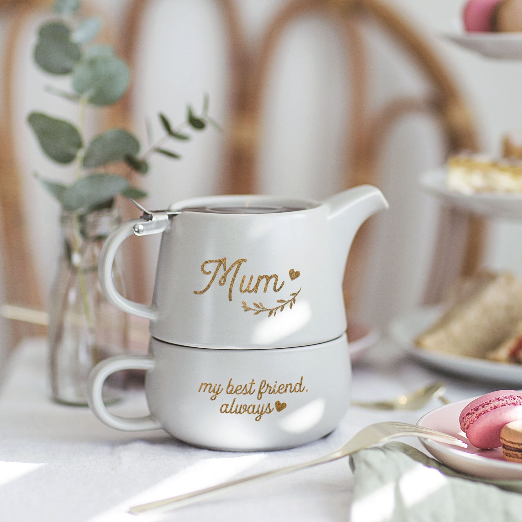Personalised Teapot And Cup Set For Mum Mother's Day Gift Etsy
