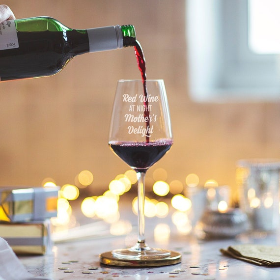 Bicchiere da vino Vino rosso di notte personalizzato -  Italia