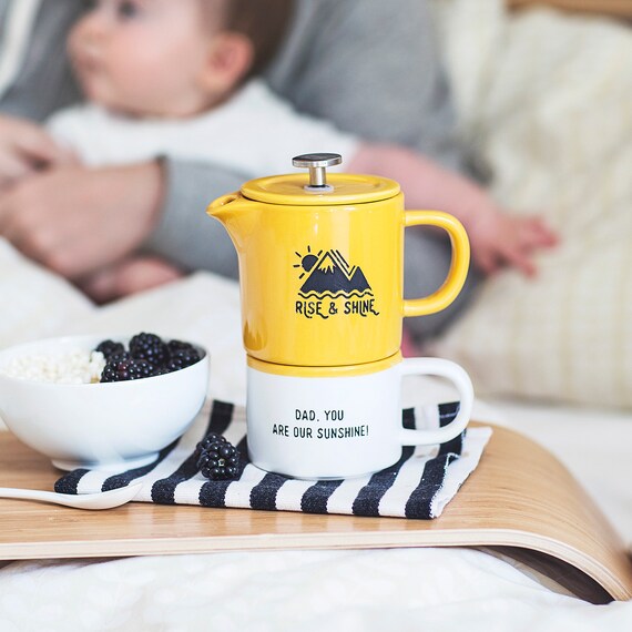 Personalised Cafetiere and Cup Set for 