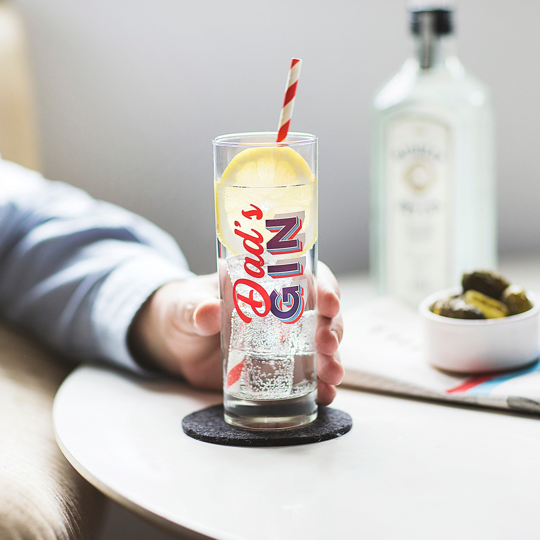 Mélangeurs Personnalisés Rétro Imprimé Hi Ball Glass Father's Day Cadeau d'anniversaire Pour Papa Gr