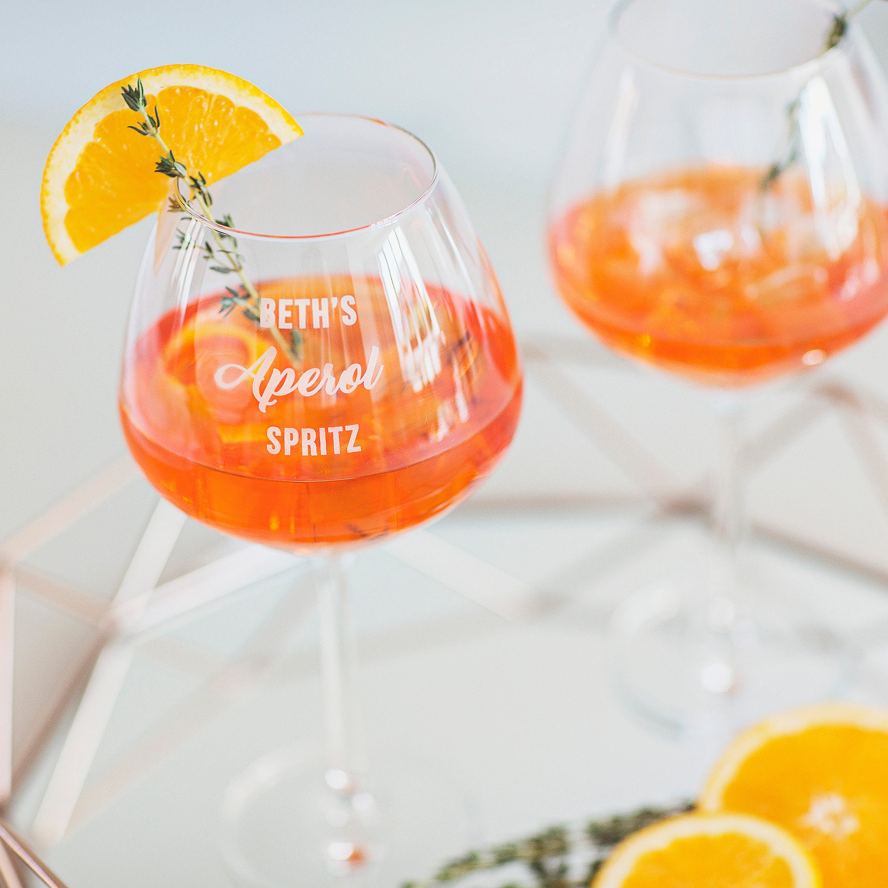 Aperol glas met promo naam