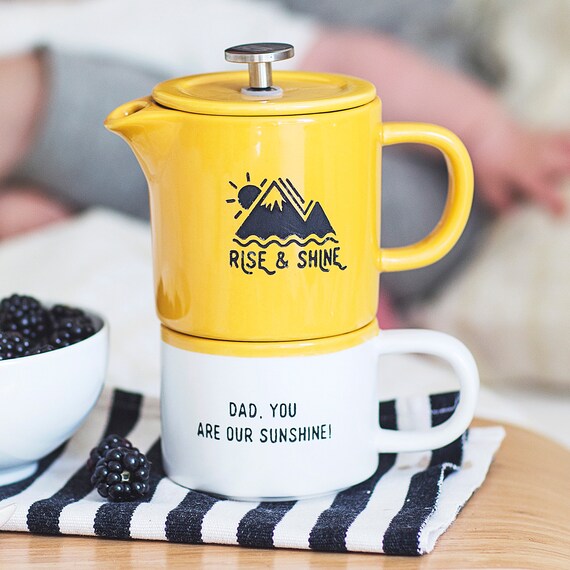 Personalised Cafetiere and Cup Set for 