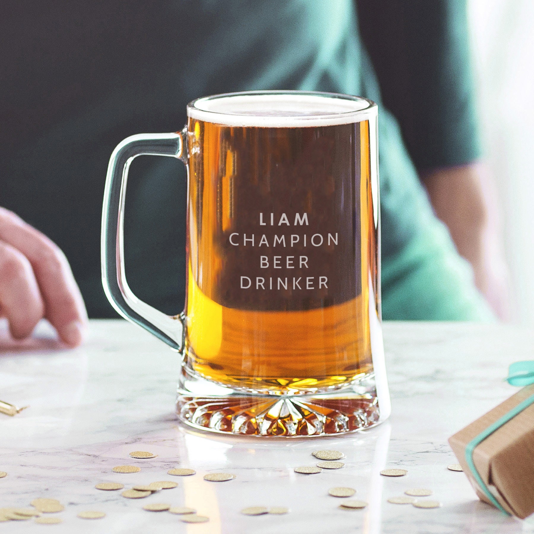 Personnalisé Champion Beer Drinker' Tankard Fête Des Pères Verre de Bière Idée Cadeau Pour Lui Papa 