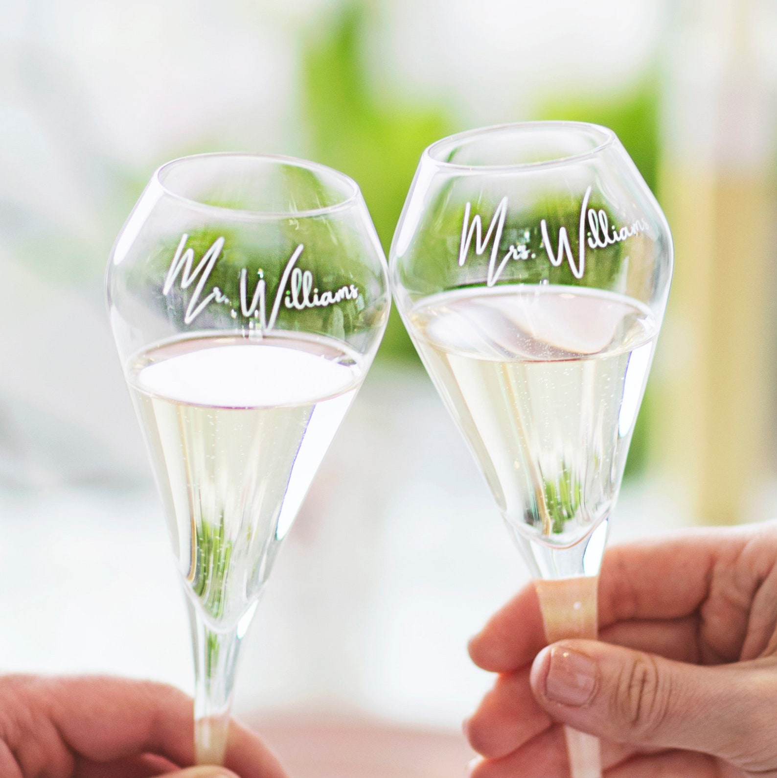 Personalised Tulip Champagne Flute Glass Set Prosecco Glasses Etsy UK