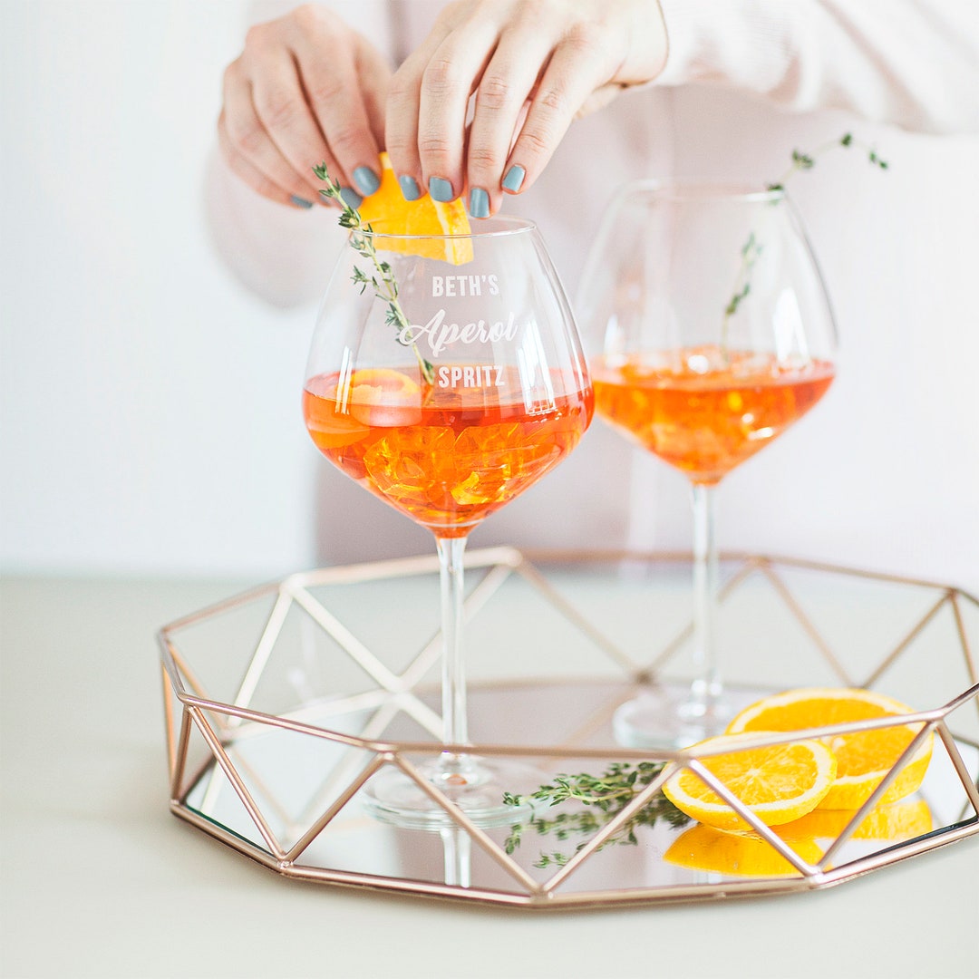 Aperol Spritz Verre Ballon En Verre à cocktail personnalisé Verre à  cocktail personnalisé Cadeau danniversaire cadeau de ménage PG102 -   France