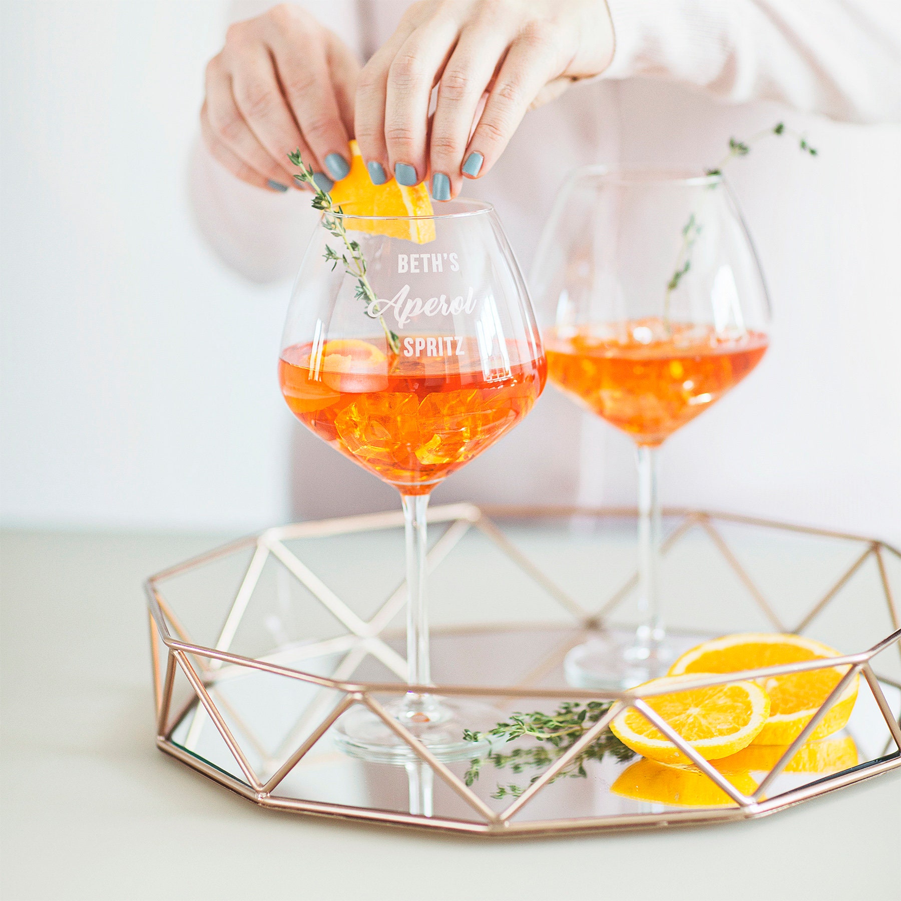 Personalized Aperol Spritz Glass - Engraved with Your Name and/or Text - Dishwasher-Safe - 530 ml - High-Quality Laser Engraving