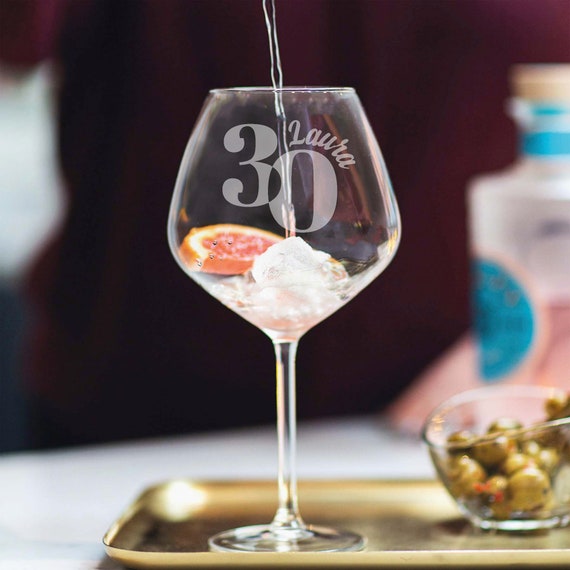 30th Birthday Personalised Glass Milestone Birthday Gift 30th