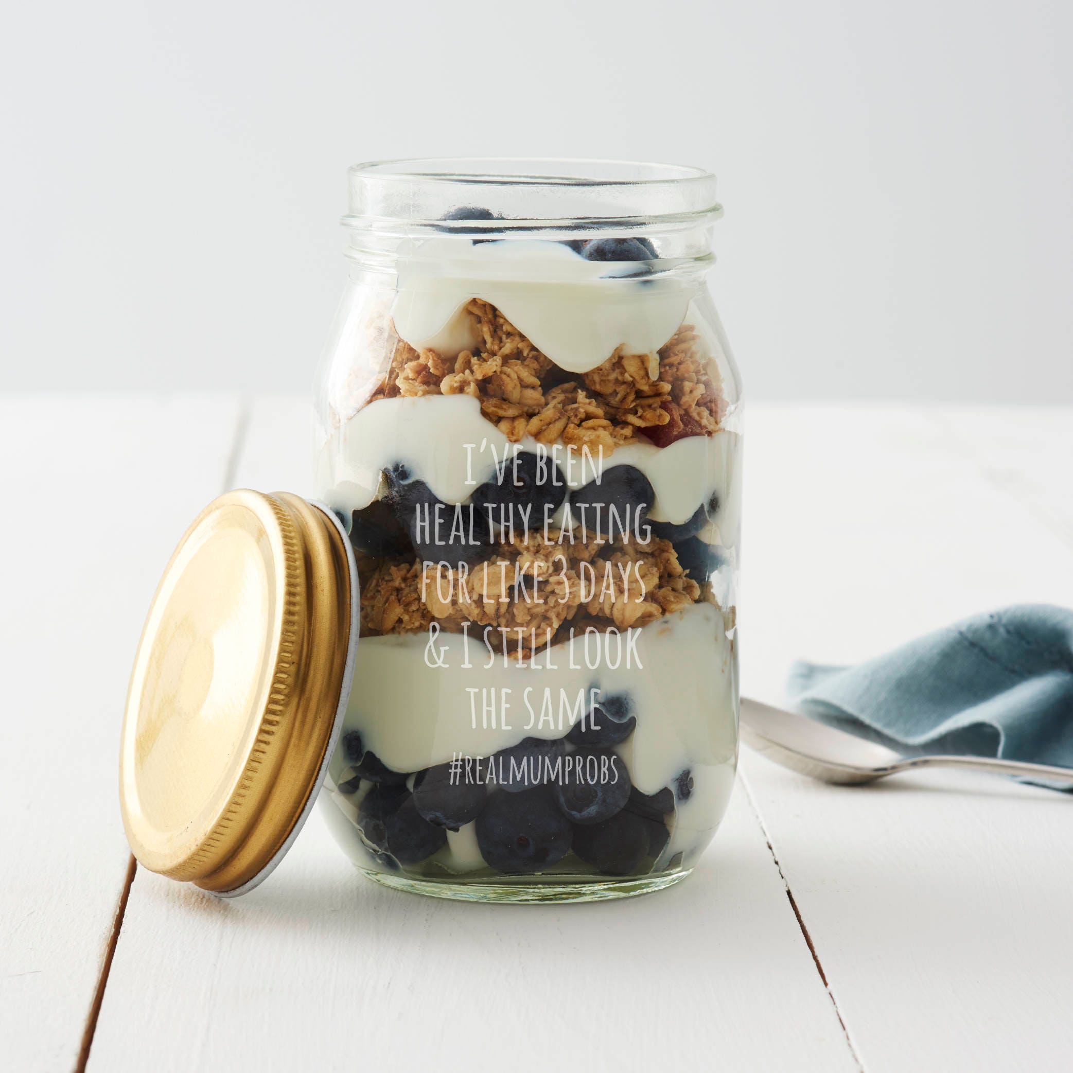 Overnight Oats Jars with Lid and Spoon 10 Oz 300ml Oatmeal