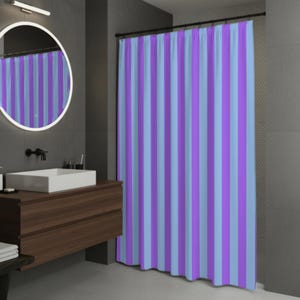 Striped Shower Curtain Bathroom Gift Bright Stripes Vertical Line Pattern Polyester Fabric Bath Decor Modern Dopamine Style Apartment