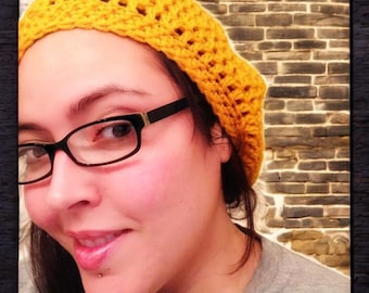 Slouchy Crochet Beret Style Beanie