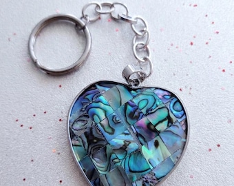 Heart in Blues Fashion Keychain | Blue Shell Bag Charm Fashion Accessory