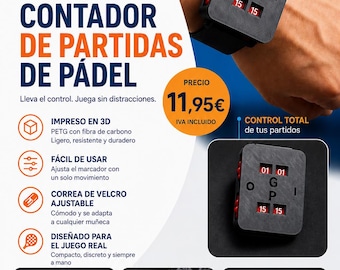 Pulsera Contador de Pádel 3D – Lleva el Control de Cada Punto