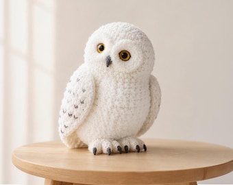 Snowy Owl Crochet Pattern PDF | Realistic Owl Amigurumi Tutorial | White Owl Plush | Winter Décor | Owl Lover Gift