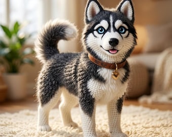Siberian Husky Amigurumi Crochet Pattern | Realistic Dog Plush Tutorial (PDF Download)
