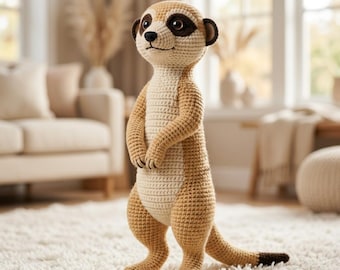 Meerkat Crochet Pattern PDF | Animal Amigurumi | Safari Decor Plush | Handmade plush tutorial