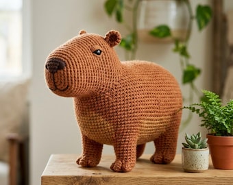 Capybara Crochet Pattern PDF | Realistic Cozy Capybara Amigurumi | Viral Zen Plush | Cute Animal Tutorial | Yuzu Bath Gift
