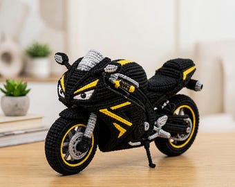 Crochet Sports Bike Pattern PDF | Racing Motorcycle Amigurumi | Handmade Motorcycle Model (Digital Download)