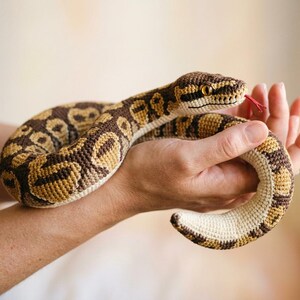 Realistic Ball Python Crochet Pattern PDF | Poseable Snake Amigurumi Tutorial | Pet Snake Plush Pattern | Reptile Lover Gift
