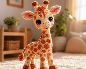 Crochet Giraffe Pattern PDF | Cute Giraffe Amigurumi |Safari Animal Plush Toy Pattern