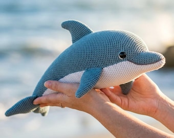Dolphin Crochet Pattern PDF | Realistic Bottlenose Dolphin Amigurumi | Ocean Decor Plush | Beach House Gift | Marine Tutorial