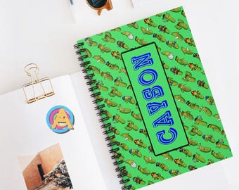 Personalized Pickle Cartoon Spiral Notebook - Custom Name, Fun Gift