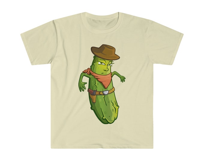 Cowboy Pickle T-Shirt by Amuzigu / Special Pickle Gift / Cotton / Unisex / No Caption / Original Characters