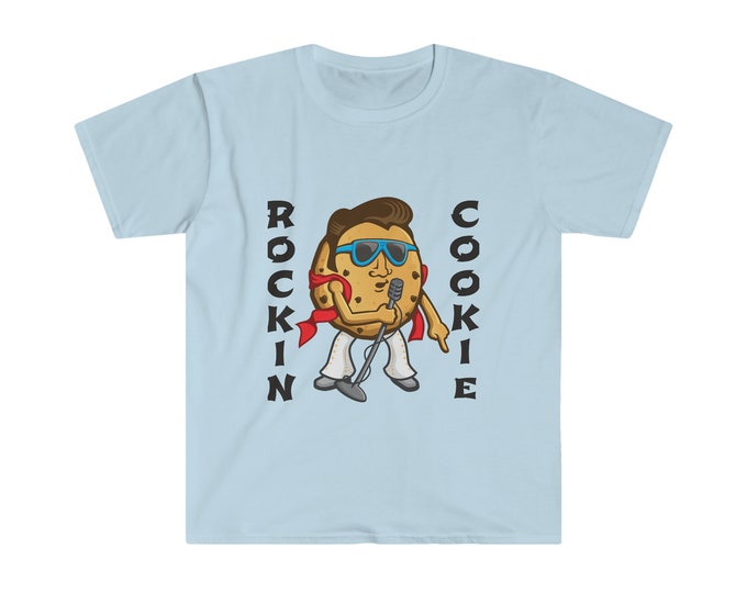 Rock N Roll Shirt | Funny Music Shirt | Rockin' Cookie T-Shirt | Cotton | Unisex | With Text Caption