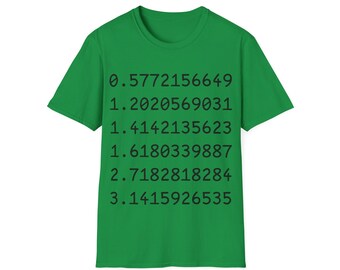 Pi Shirt | Golden Ratio Shirt | The First 10 Digits of Everything T-Shirt | Cotton | Unisex | Many Colors (TH003)