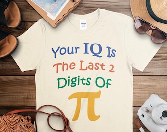 Funny Math Pi Digits T-Shirt: IQ Gift, Unisex Cotton Tee