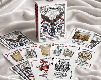 Speelkaarten ter ere van het 250-jarig bestaan ​​van de VS: Patriottische verzameluitgave.