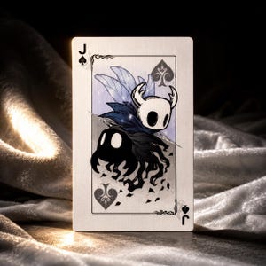 Jack of spades fantasy playing card with floating ghost character and dark magical illustration aesthetic