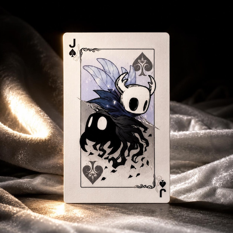 Jack of spades fantasy playing card with floating ghost character and dark magical illustration aesthetic