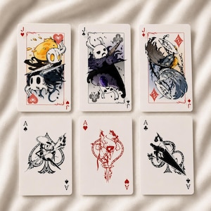 Fantasy custom playing cards collection with illustrated face cards and minimalist ace designs for gamer decor