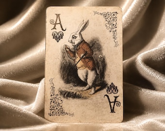 Alice Wonderland Vintage Playing Cards – Antique Style Poker Deck, Collectible Fantasy Game