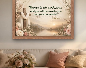 Christian Wall Art | PJA Faith Art | Bible Verse Home Decor Download