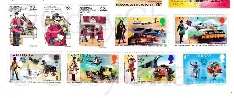 Printable Sheet Vintage Mailman Postage Stamps Postman - Etsy