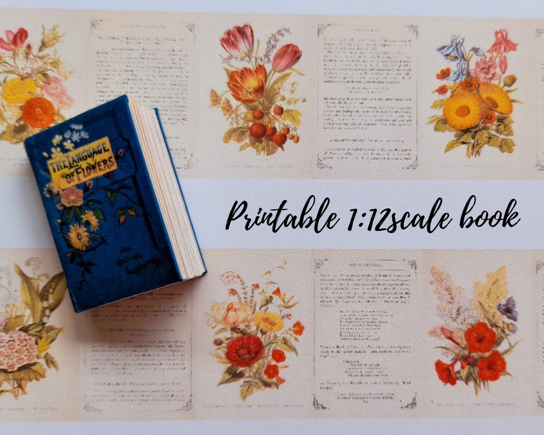 Mini Flower Book Printable, 12th Scale Miniatures, Dollhouse ...