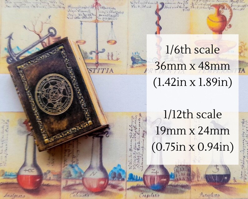 Alchemical Notebook Printable Miniature Book, 1/6 1/12 Scale Dollhouse ...