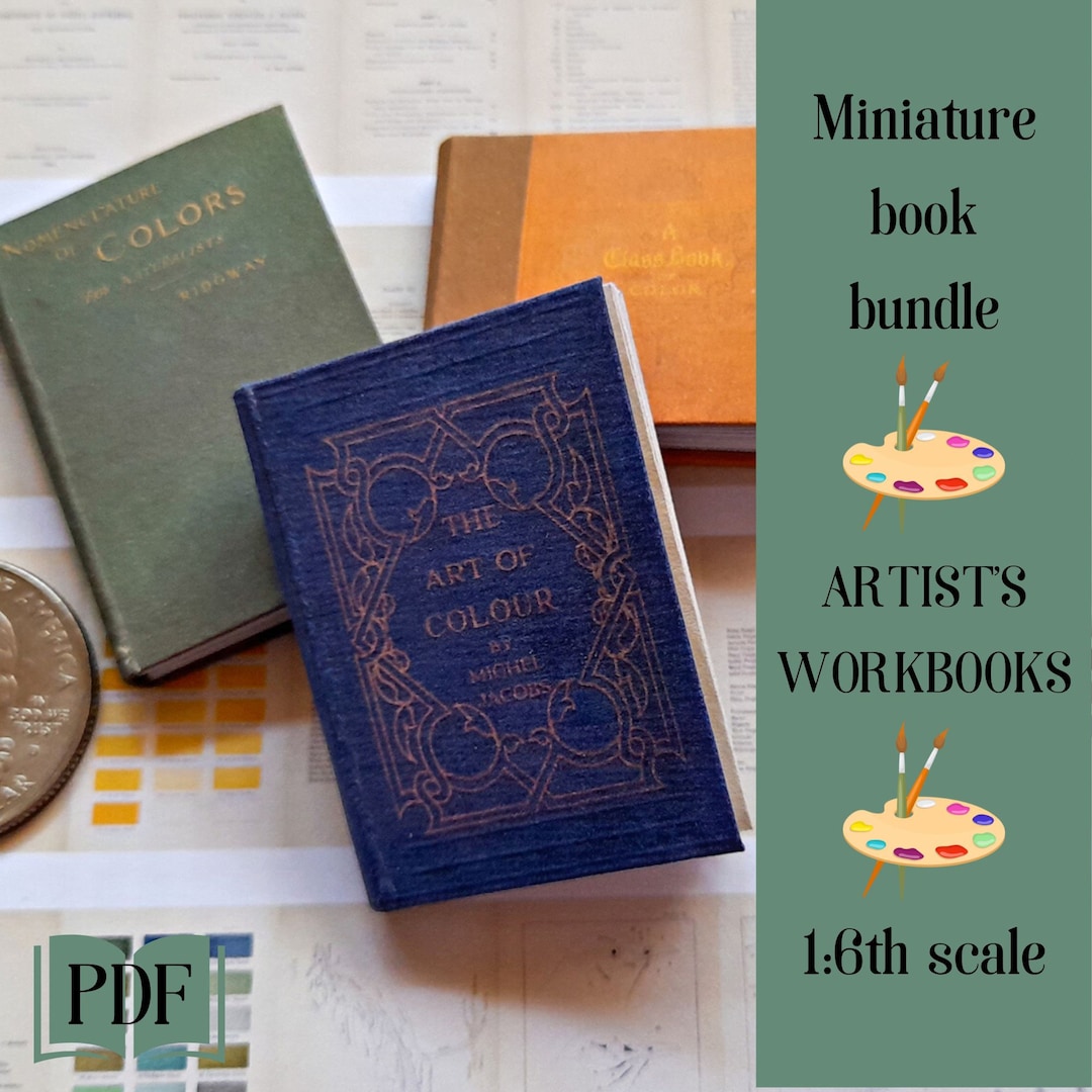 Miniature Books for Doll House, Printable Miniature Artist's Books, Set ...
