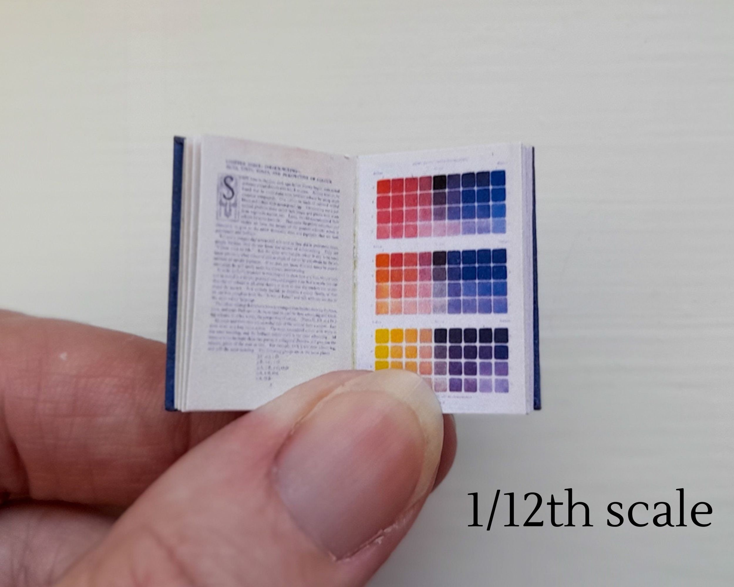 Mini Reference Book Mini Colour Reference Book, Vintage Dollhouse Scale Mini Book 1:12, 1 ...