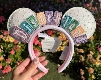 Disney Parks Disneyland Marquee Pastel Strass Mickey Mouse Ear-hoofdband