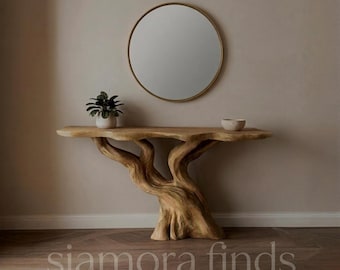 Live Edge Solid Wood Console Table, Rustic Entryway Hallway Sofa Table