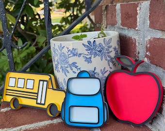 Back to School Sensory Trays: Bus, Backpack, Apple – Learning Bundle