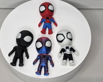 Gelede Spiderman-minifiguursleutelhanger om te verzamelen (set van 4 verschillende pakken)