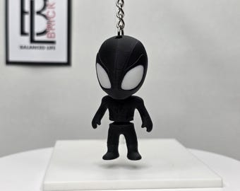Gelede Spiderman-minifiguursleutelhanger (geheel zwart pak)