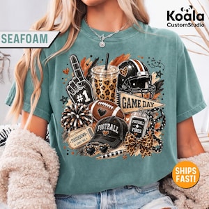 Football Game Day Vibes Shirt, Football Season Leopard Tee, Sunday Football Mom Shirt, Touchdown Game Day Gift for Football Lover Sweatshirt image 3