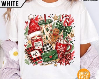 Merry Christmas Shirt Christmas Favorites Tee Holiday Coffee Shirt Gingerbread Christmas Tee Candy Cane Shirt Cozy Christmas Tee